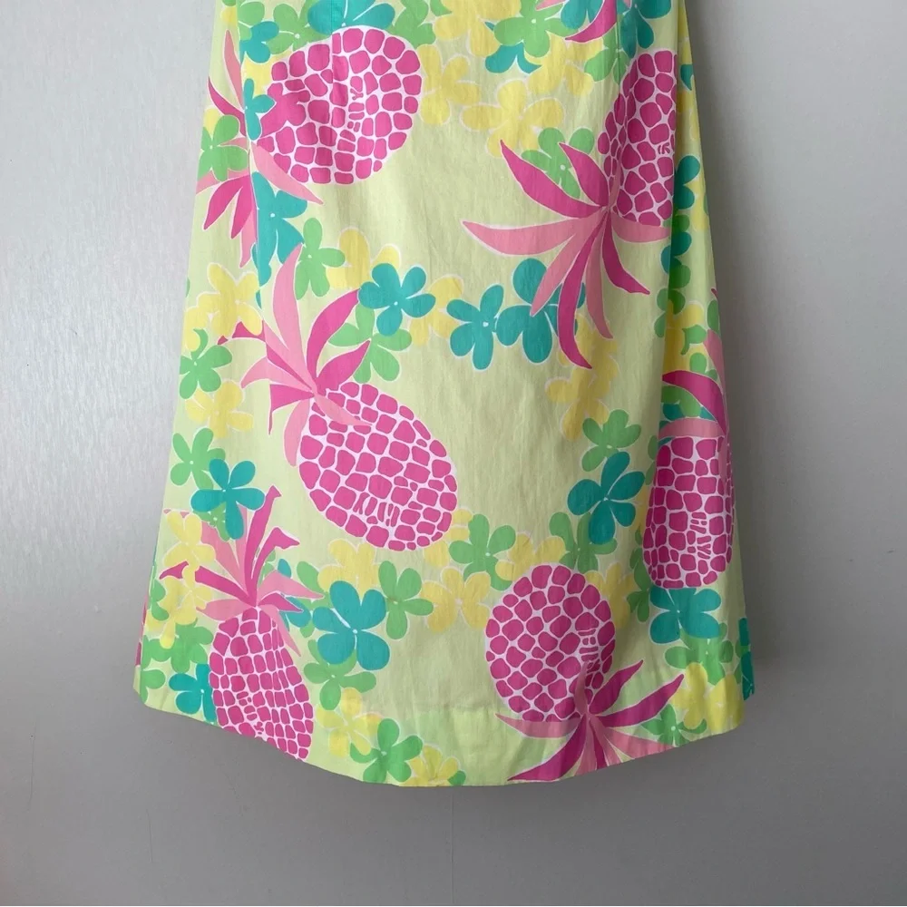 Vintage Lilly Pulitzer Pineapple Tropical Print Strapless Midi Dress 6 - Picture 3 of 8
